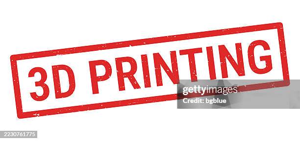 3d printing - red rubber stamp on white background - old printer stock illustrations