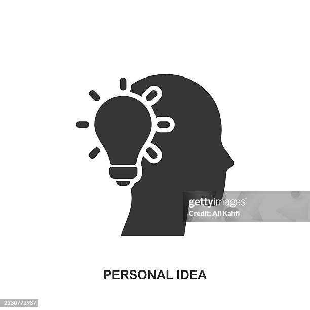 personal idea glyph solid icon. solid icon that can be applied anywhere, simple, pixel perfect and modern style. - creation set stock illustrations