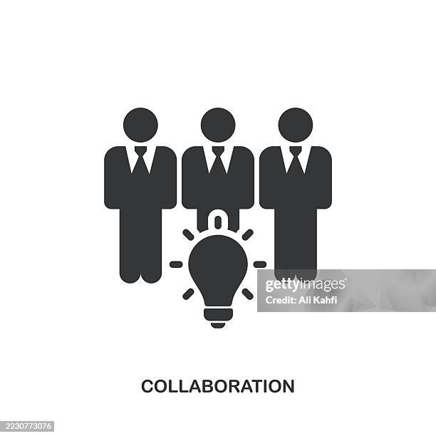 collaboration glyph solid icon. solid icon that can be applied anywhere, simple, pixel perfect and modern style. - mind map vector stock illustrations