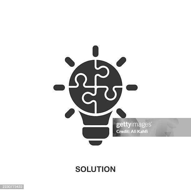 solution glyph solid icon. solid icon that can be applied anywhere, simple, pixel perfect and modern style. - mind map stock illustrations