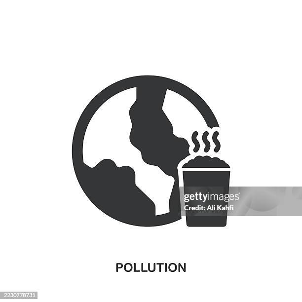 pollution glyph solid icon. solid icon that can be applied anywhere, simple, pixel perfect and modern style. - offshore platform drilling rig stock illustrations