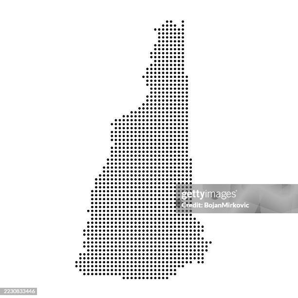 new hampshire map in dots shape. vector - world map flat dots stock illustrations