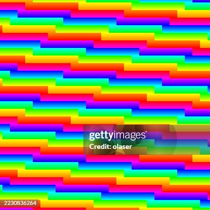 Bright rainbow colored square zigzag Bright rainbow colored square zigzag