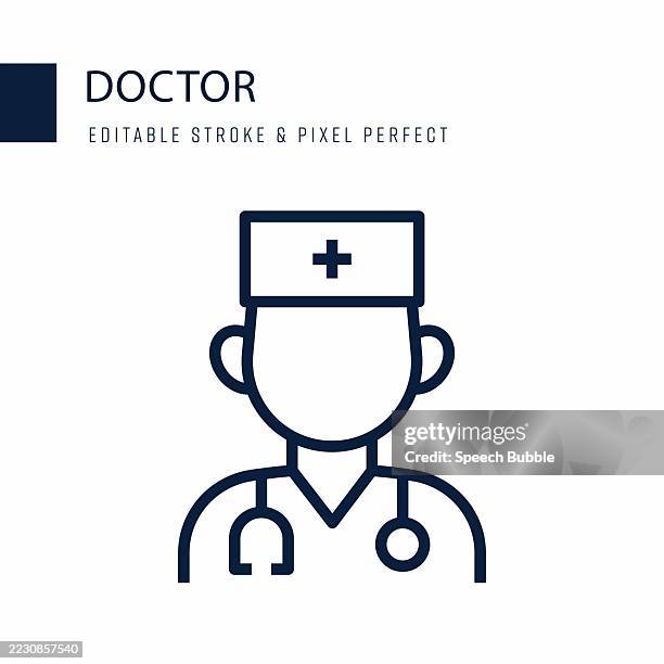 doctor line icon. editable stroke vector icon. - nursing students stock illustrations