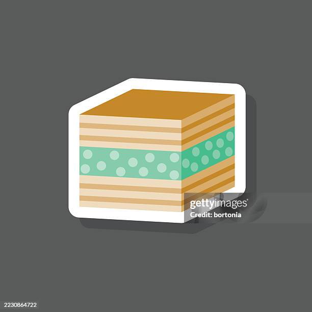 baklava sticker icon - puff pastry stock illustrations