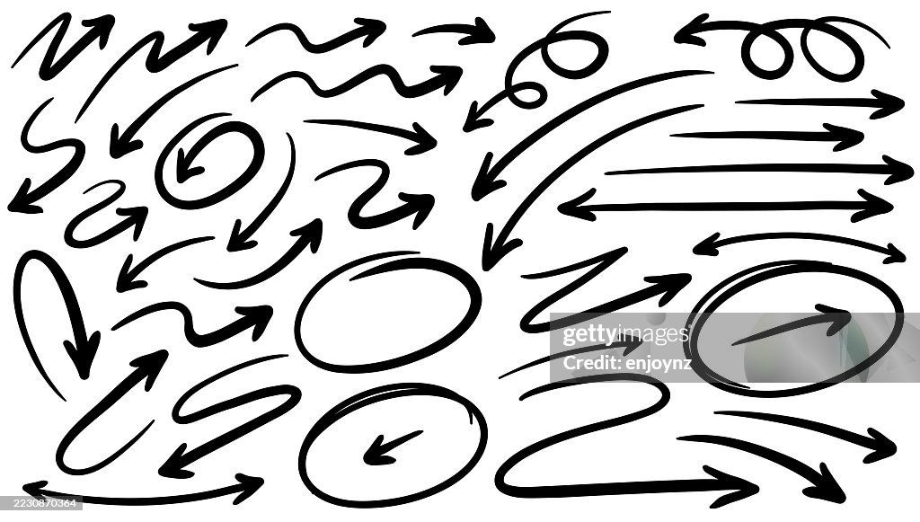 Simple Arrow Graphics Hand Drawn Simple Arrows High-Res Vector Graphic - Getty Images
