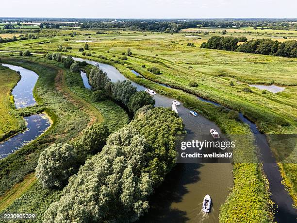 boats on the norfolk broads - norfolk broads stock pictures, royalty-free photos & images