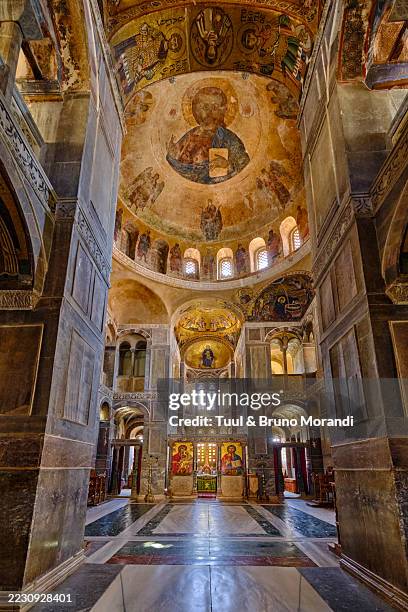greece, central greece, boeotia, the monastery of osios loukas - byzantine stock pictures, royalty-free photos & images