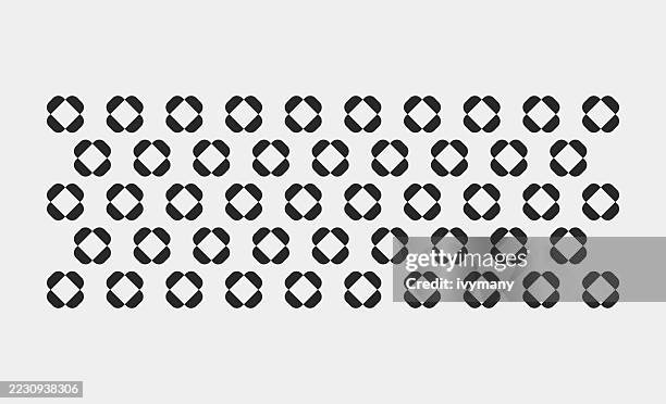abstract black and white outline flower pattern arranging symmetry vector background - white table cloth texture stock illustrations