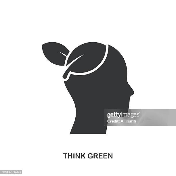 think green glyph solid icon. solid icon that can be applied anywhere, simple, pixel perfect and modern style. - philosophy stock illustrations