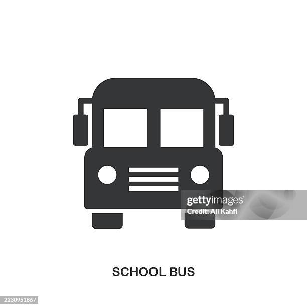 school bus glyph solid icon. solid icon that can be applied anywhere, simple, pixel perfect and modern style. - shuttle bus stock illustrations