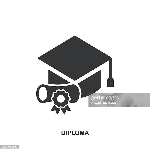 diploma glyph solid icon. solid icon that can be applied anywhere, simple, pixel perfect and modern style. - alumni stock illustrations