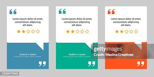 ilustrações de stock, clip art, desenhos animados e ícones de set of speech bubble quote template and text box. social media post template designs for quote, banner, infographic. - feedback comunicação