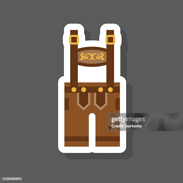 lederhosen sticker icon - bavarian forest stock illustrations