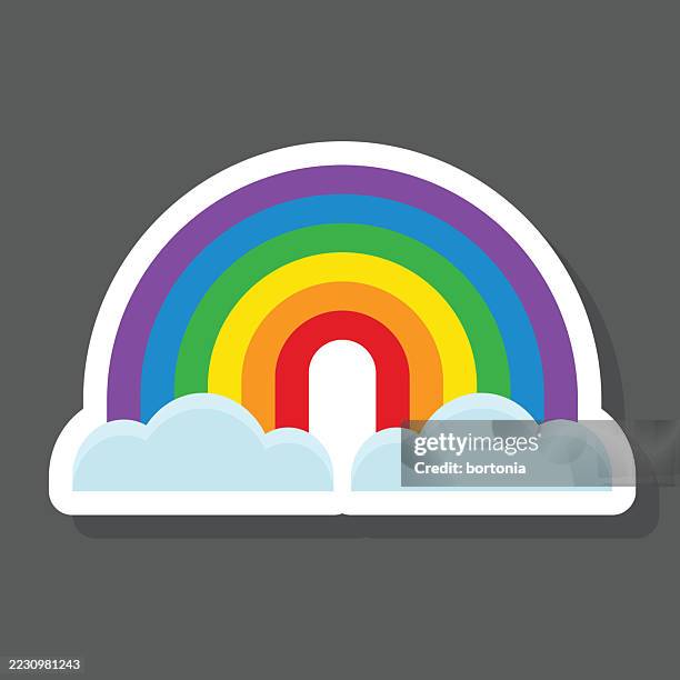 illustrations, cliparts, dessins animés et icônes de icône d’autocollant arc-en-ciel - arc en ciel