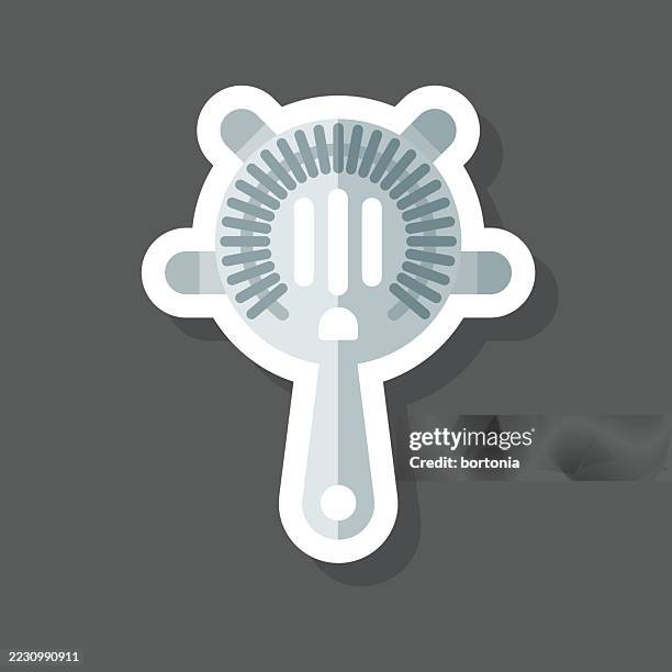 bartending strainer sticker icon - colander stock illustrations