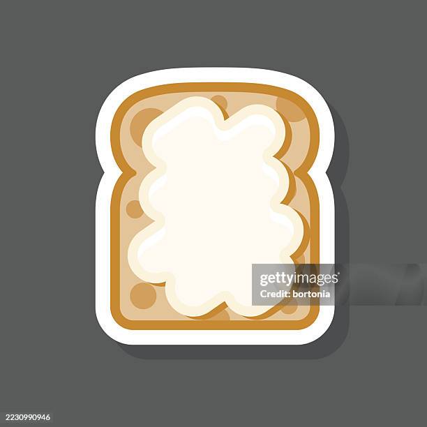 bread and mayonnaise sticker icon - mayonnaise on bread stock illustrations