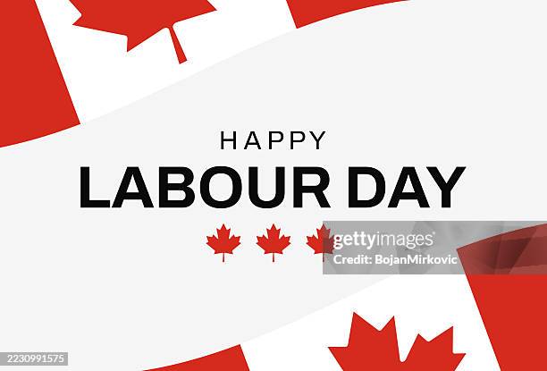 labour day canada card. vector - maple tree canada stock illustrations