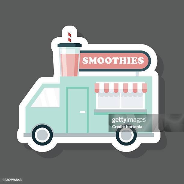 smoothie truck sticker icon - food truck logo stock illustrations