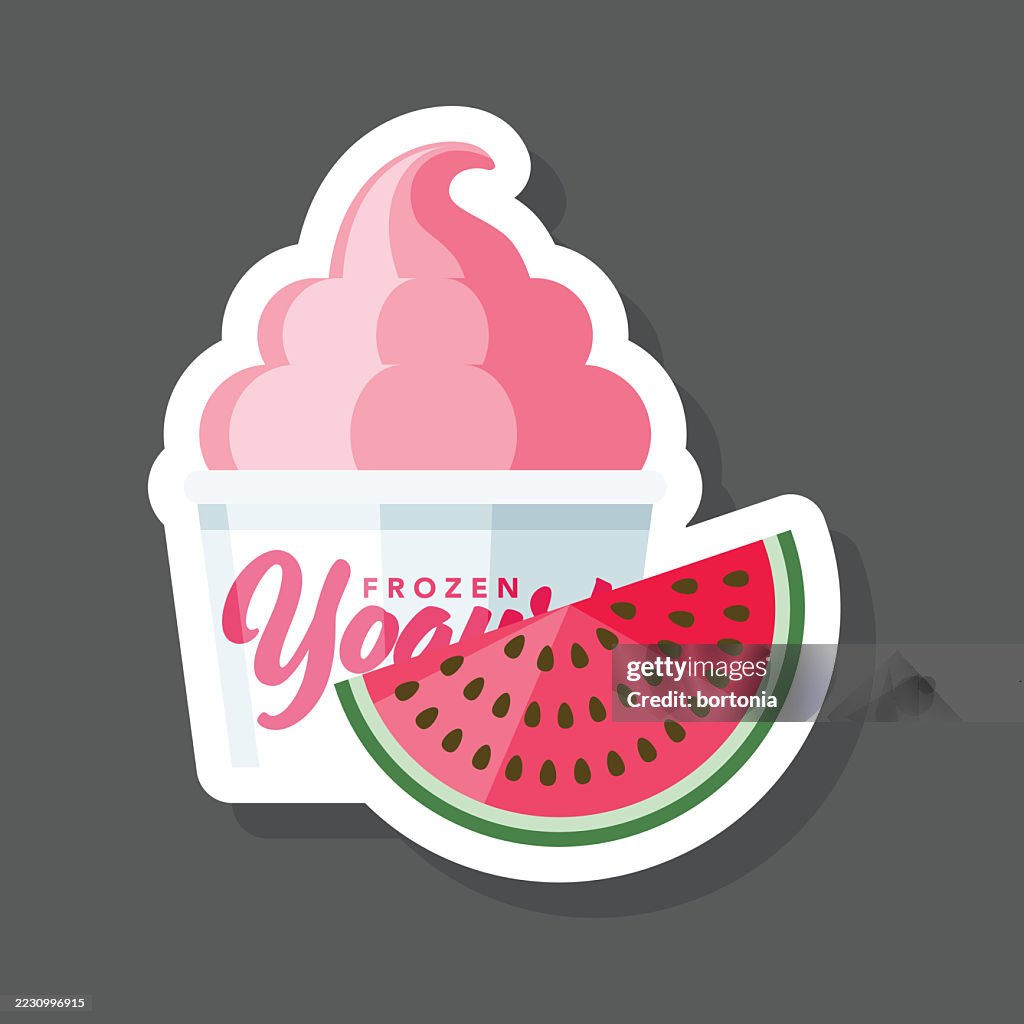 Watermelon Frozen Yogurt Sticker Icon