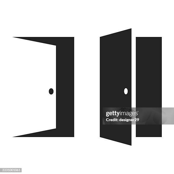 open door icon vector design - open door vector stock illustrations