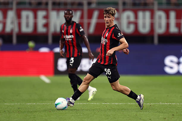 Milan, Italy Alexis Saelemaekers of Ac Milan controls the ball during the Serie A match between AC Milan and US Cremonese at Stadio Giuseppe Meazza...