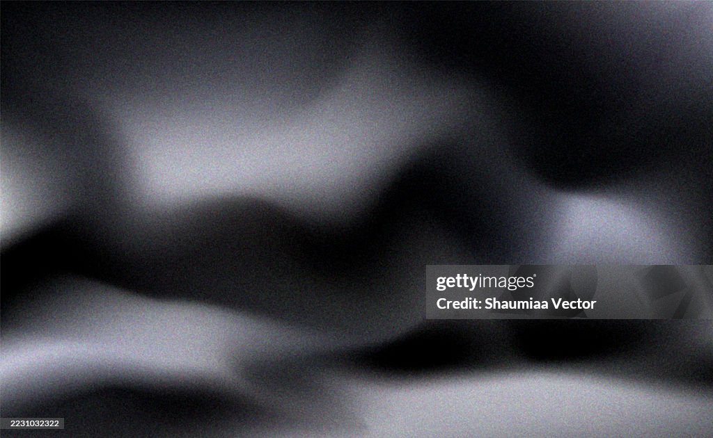 Gradiente liso preto, cinzento e branco com fundo da textura da grão Papel de parede escuro com textura de ruído