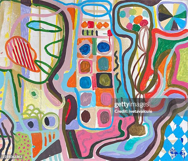 abstract painting. relationship - acrylic painting stock illustrations