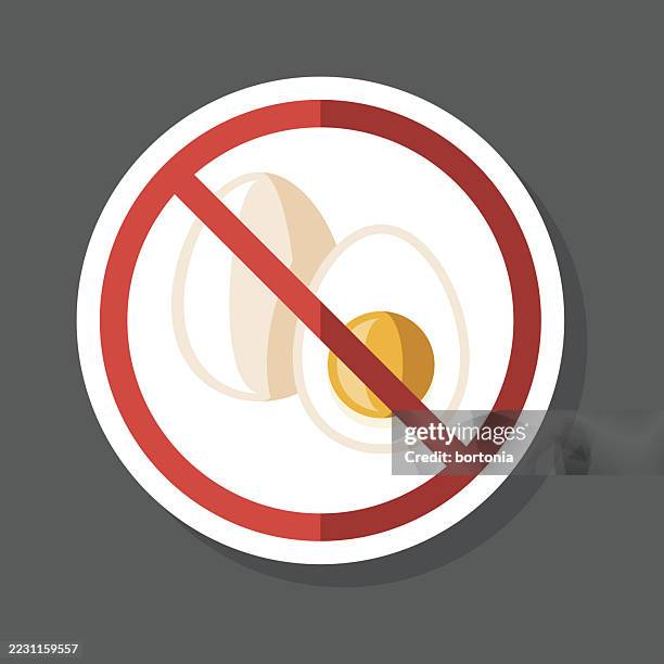 egg food allergy sticker icon - food allergy stock illustrations
