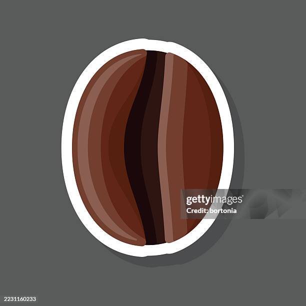 roasted coffee bean espresso making sticker icon - making espresso stock illustrations