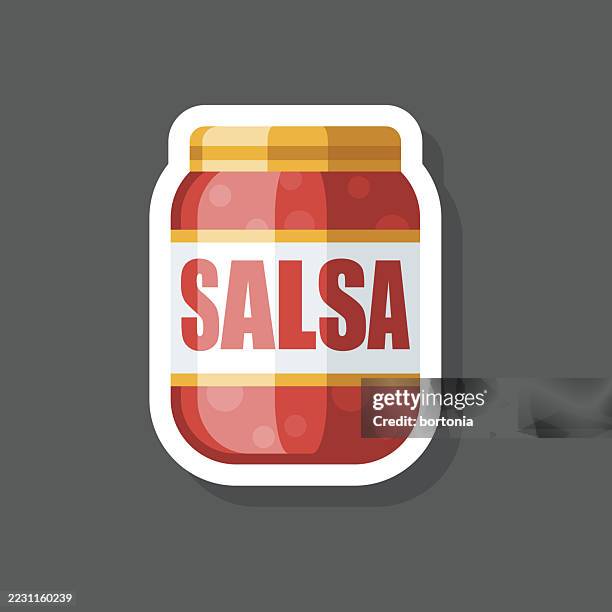 Salsa Condiment Sticker Icon High-Res Vector Graphic