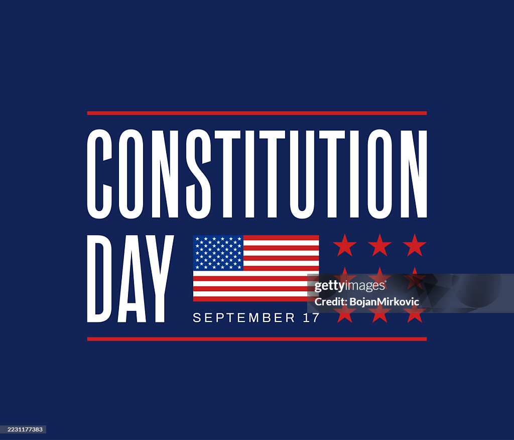 Constitution Day poster, September 17. Vector