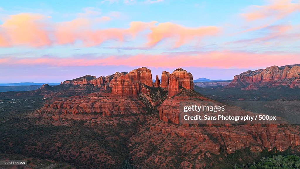 Majestic Red Rock Formations at Sunset in Sedona, Arizona