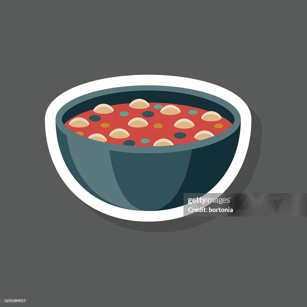 Minestrone Ícone de adesivo de comida italiana