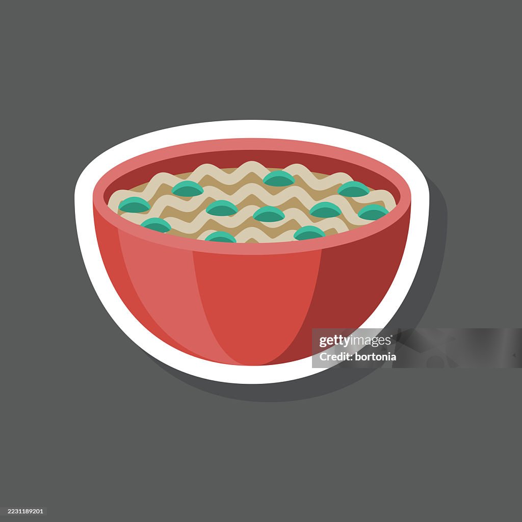 Soba Noodles Japanese Food Sticker Icon