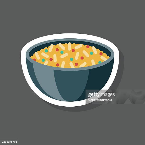 biryani indian food sticker icon - biryani stock illustrations