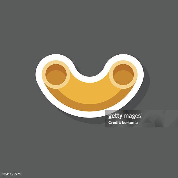 macaroni pasta sticker icon - macaroni stock illustrations