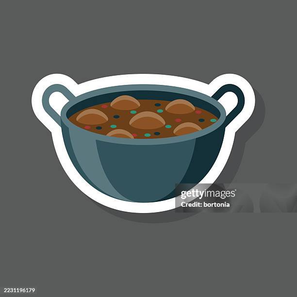 vindaloo indian food sticker icon - stew stock illustrations