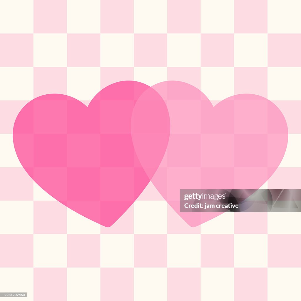 Pink and Cream Modern Valentine Greeting Template with Candy Heart Symbol Pair