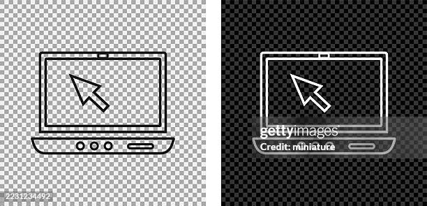 laptop computer icons - mouse cursor screen stock illustrations