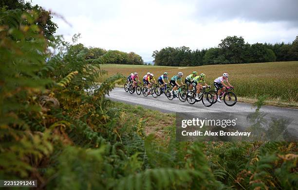 General view of Victor Lafay of France and Decathlon AG2R La Mondiale Team, Jonathan Lastra of Spain and Team Cofidis, Remy Rochas of France and Team...