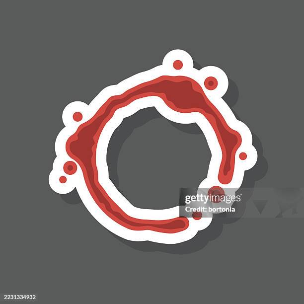wine ring sticker icon - red wine spill stock illustrations