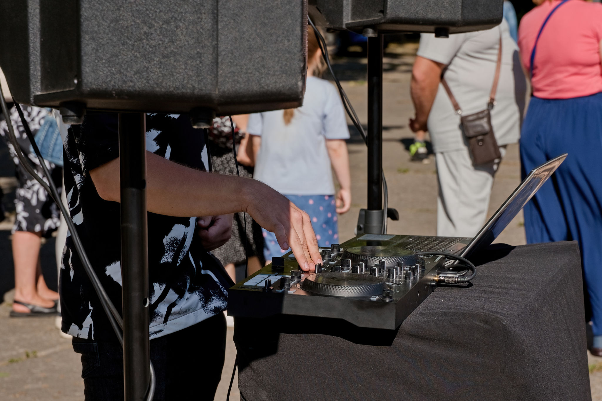 dj equipment outdoors