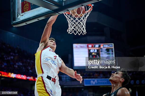 Jaime Pradilla of Team Spain in action during friendly match between Spain and Germany to preparation to Eurobasket ’25 at Movistar Arena on August...
