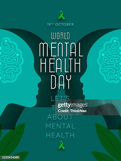 ilustrações de stock, clip art, desenhos animados e ícones de world mental health day flyer - doença mental