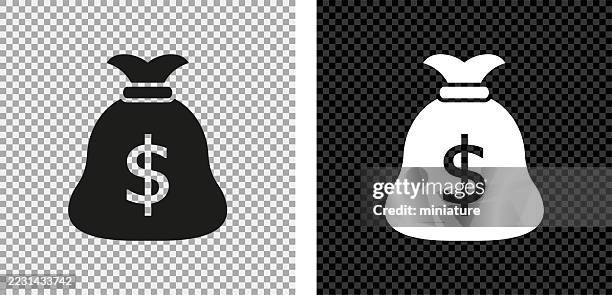 ilustraciones, imágenes clip art, dibujos animados e iconos de stock de bolsa de dinero iconos - bolsa de dinero