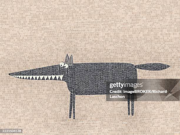 Big Bad Wolf Vector Mosaic Graphic Art High-Res Vector Graphic