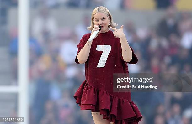 Anne Marie O2 Rugby English Singer and Songwriter Anne-Marie performs pre-match as part ...