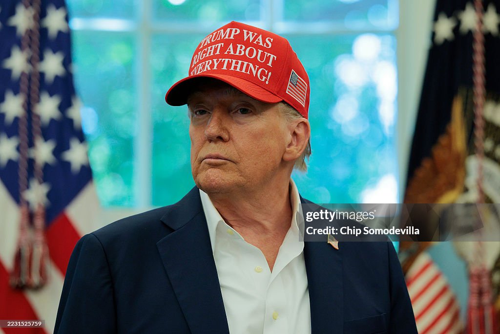 President Donald Trump Makes Announcement From The Oval Office