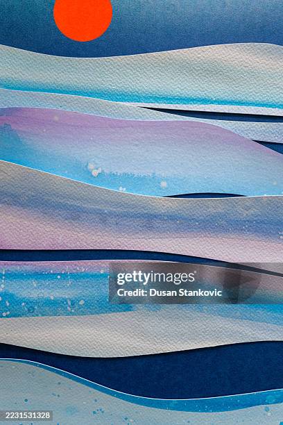 swirling sea by moonlight - gravity waves stock illustrations